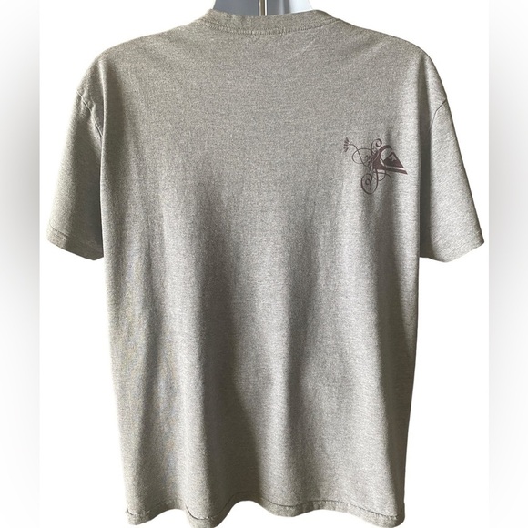 QUIKSILVER Surf Maroon Logo Grey Tee Shirt Men L Large - Picture 5 of 8